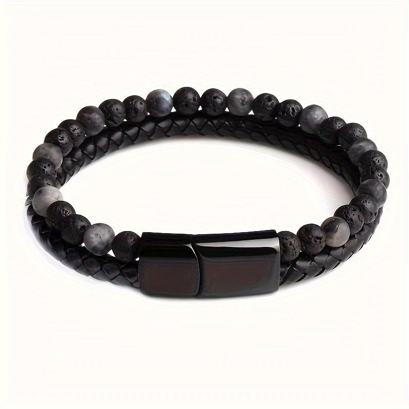 Herrenarmband | Doppellagiges Kunstleder | Modern & Stylisch