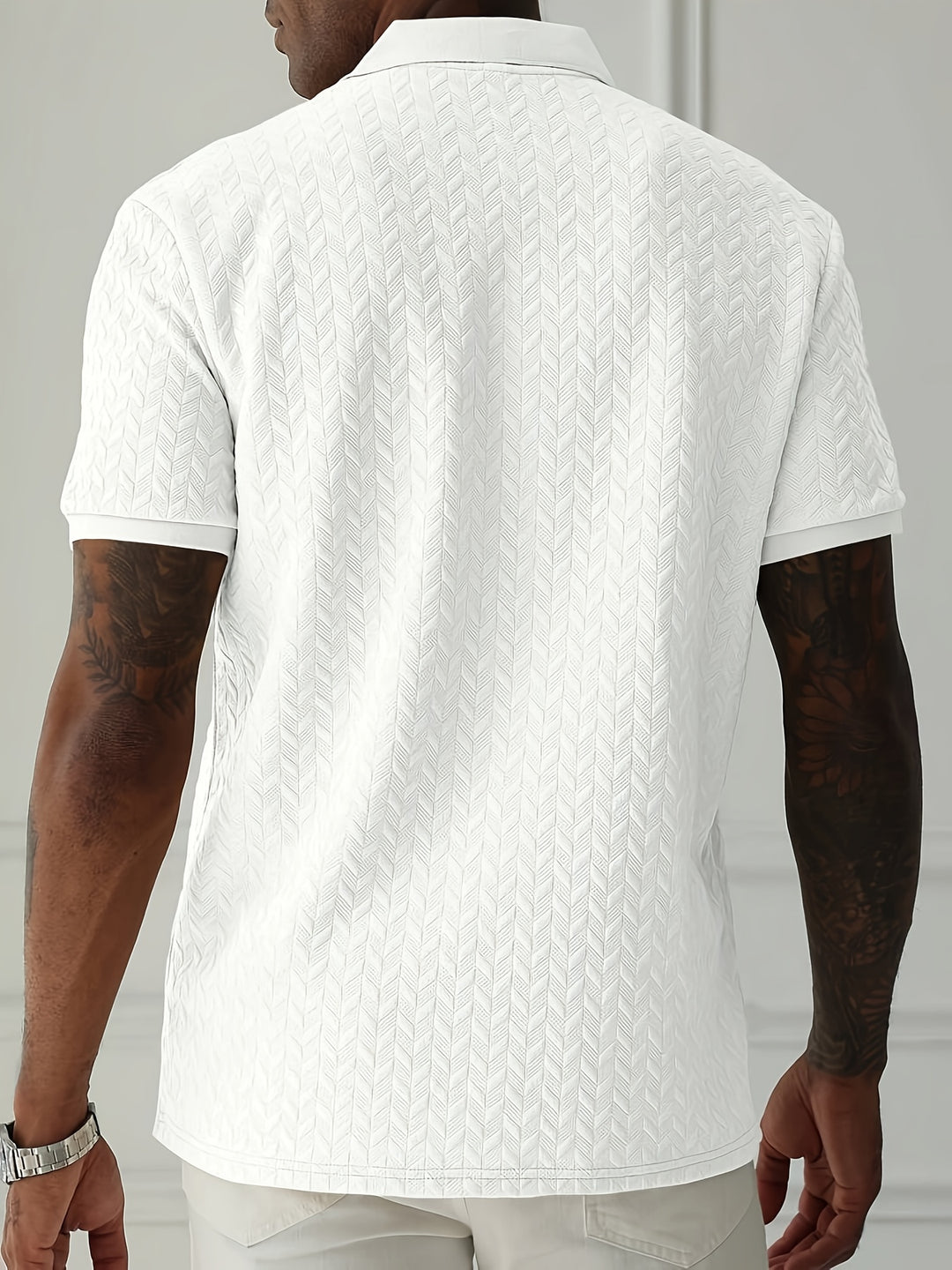 Stylisches Herren-Kurzarm-Henley-Shirt mit Knopfleiste und einzigartiger Textur | Niels