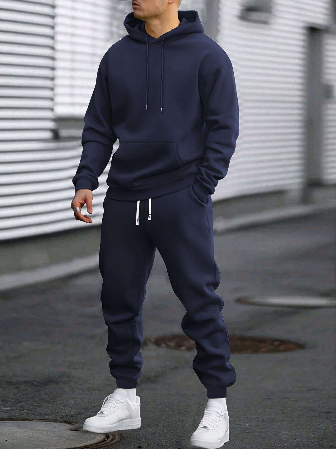 Herren-Sport-Set | Kapuzenpulli & Sweatpants | Bequem & atmungsaktiv | Frühling & Herbst