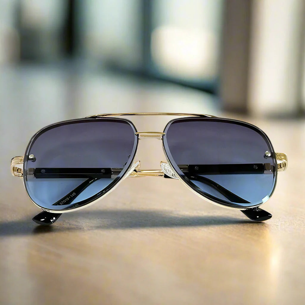 Herren-Sonnenbrille | Ovales Vintage-Design | Polarisierte Gläser & UV400 | Edelstahlrahmen