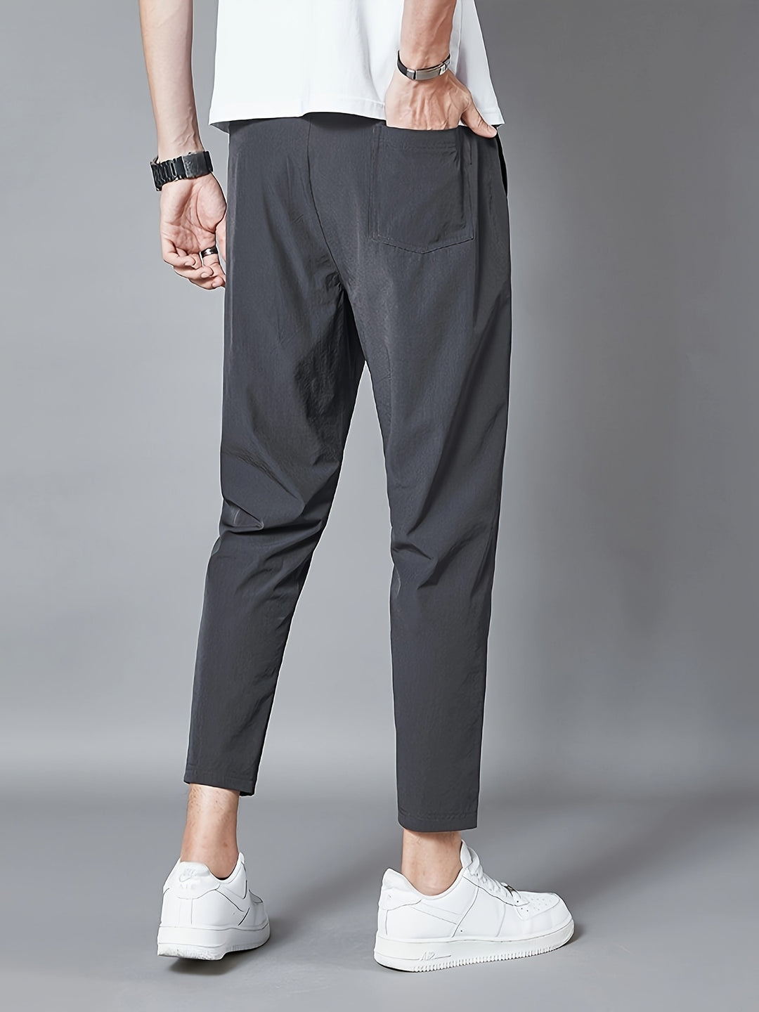 Herrenhosen | Leichtes Polyester | Atmungsaktiv & Stretch | Kordelzug am Bund