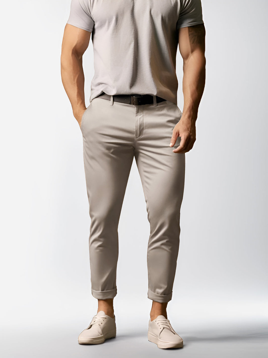 Anspruchsvolle Stretch-Hose für Männer mit Baumwollmischung und elegantem Stil | Wout