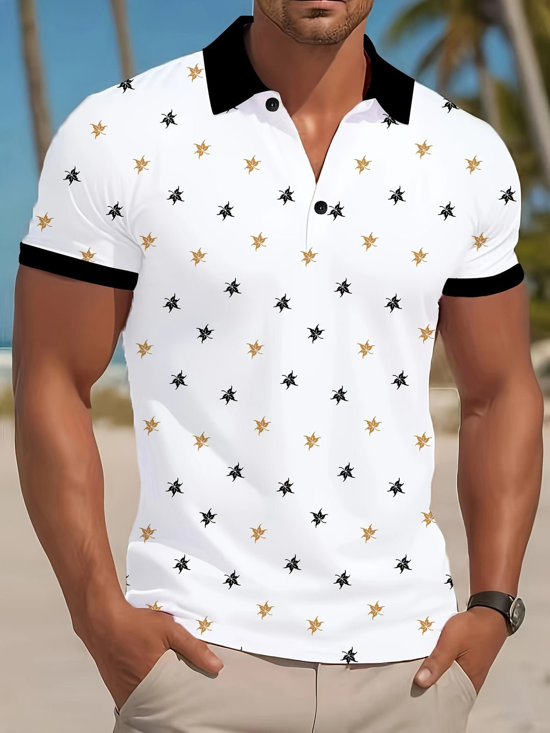 Herren Golf Polo | 3D Druck | Sportlich & Atmungsaktiv | Leichtgewichtig