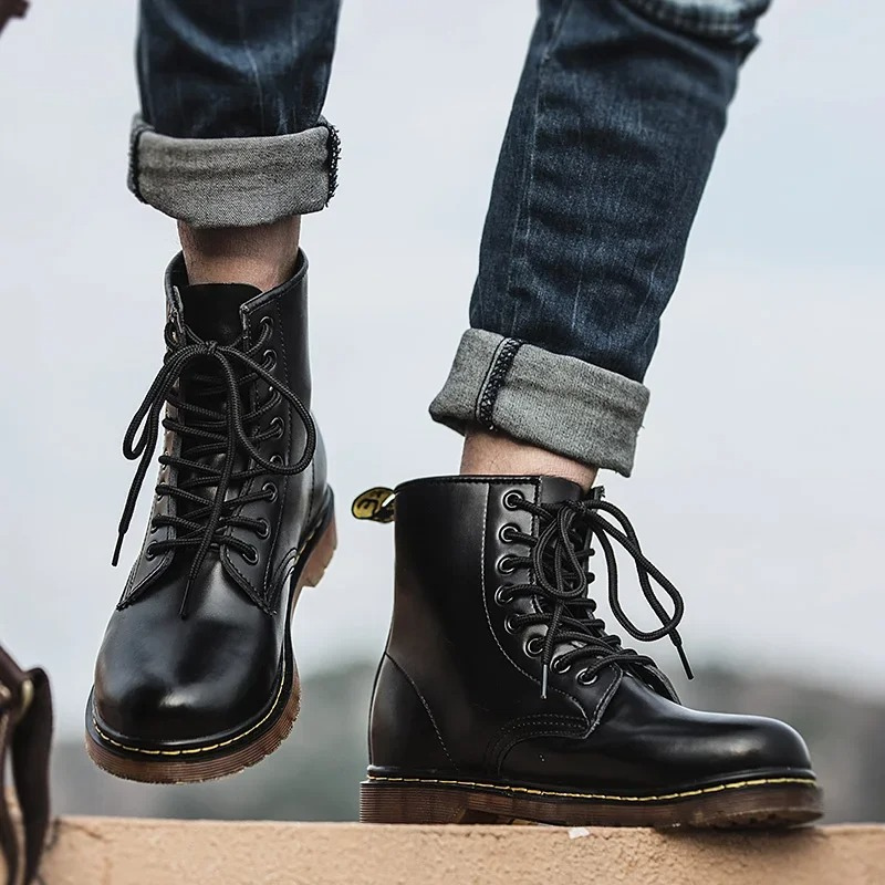 Strapazierfähiger Winterstiefel aus Leder zum Schnüren für Männer mit rutschfester Sohle und klassischer Eleganz | Jari