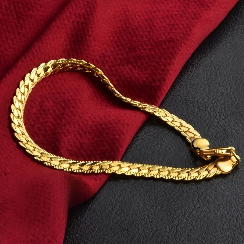 Herrenarmband | Vergoldetes Gold | Trendiges & schlichtes Design | Kupfer