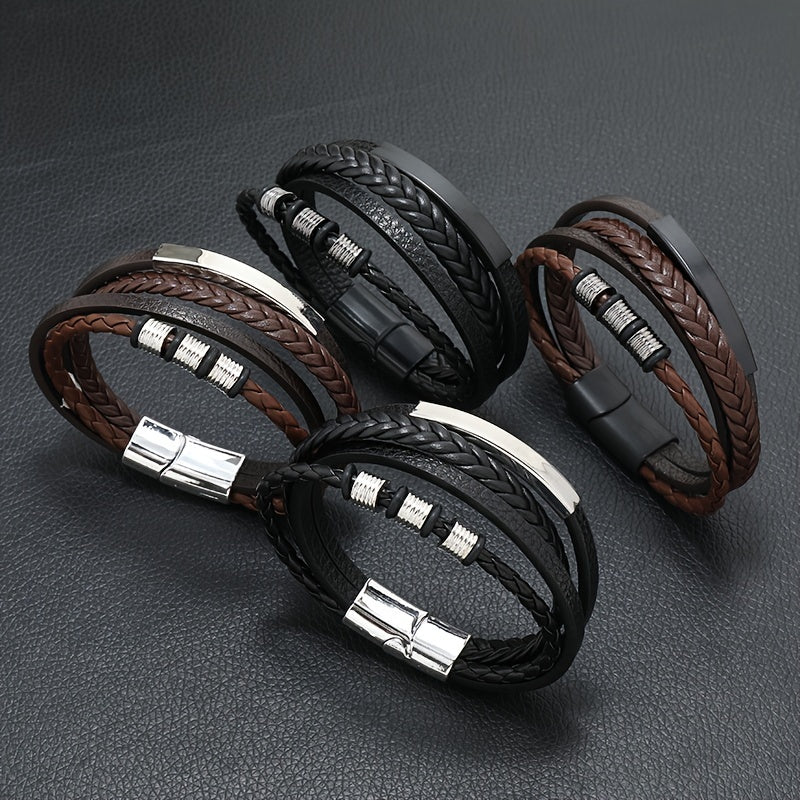 Herrenarmband | Vintage Handwoven | Mehrlagig & Magnetverschluss