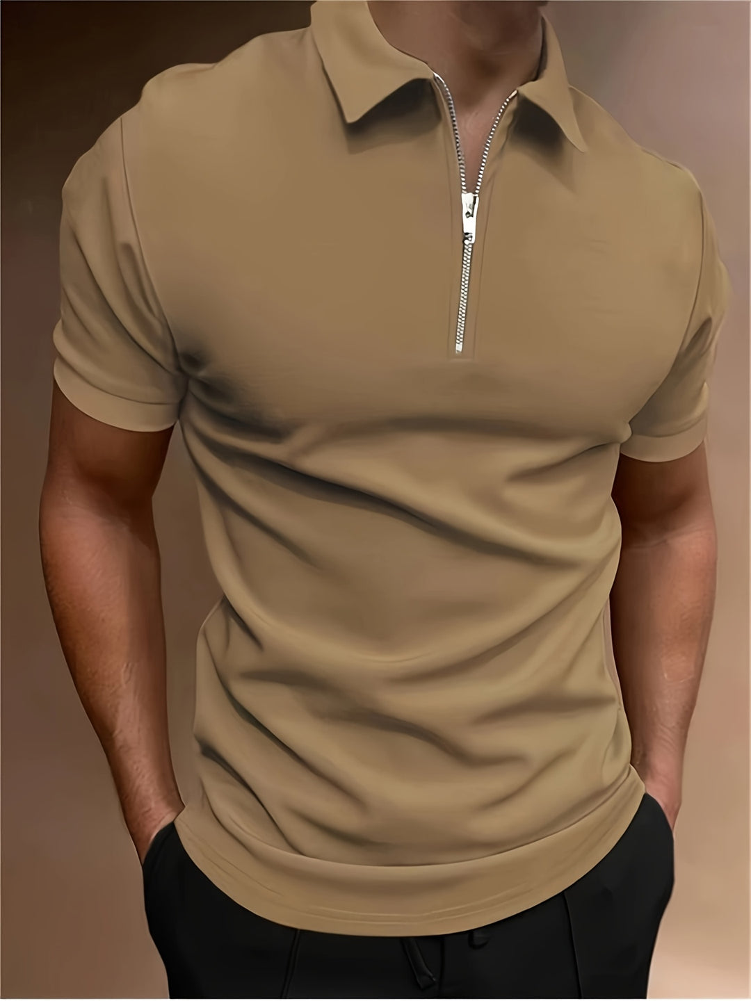 Herren-Golf-Shirt | Stretch & Reißverschluss | Lässig & Stylisch | Unifarben