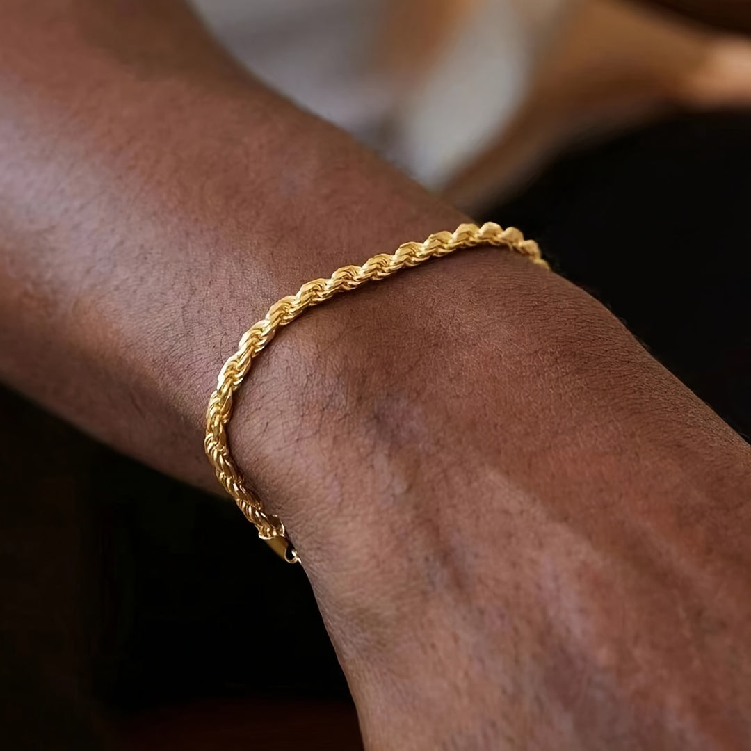 Herrenarmband | Edelstahl | Gedrehtes Seilglied & Stylisches Design