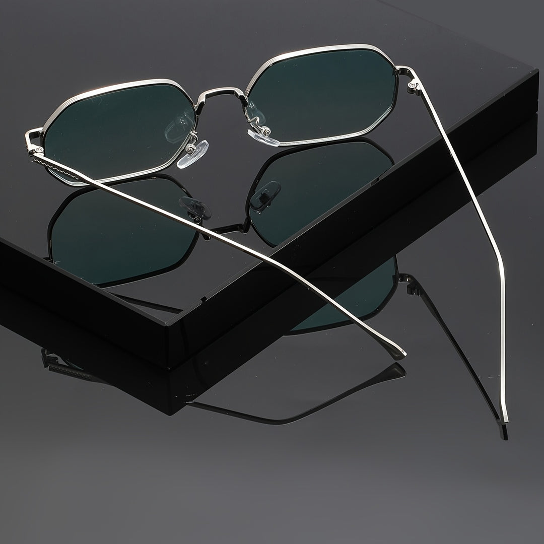Herren-Retro-Brille | Polygonales Design | Edelstahl & PC-Glas | Vintage-Stil