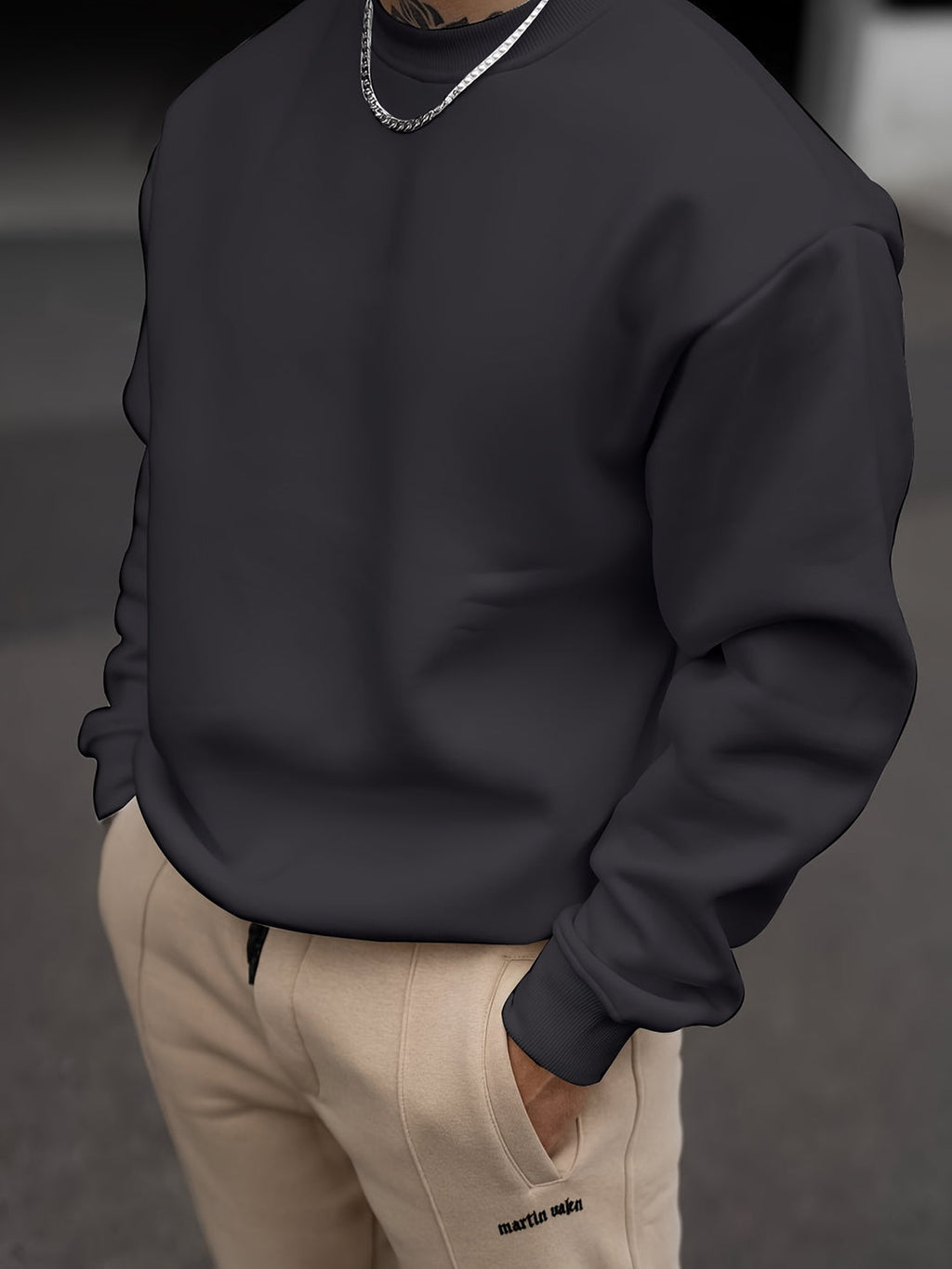 Herren Sweatshirt | Stilvoll & vielseitig | Einfarbig mit Rundhalsausschnitt | Frühling & Herbst