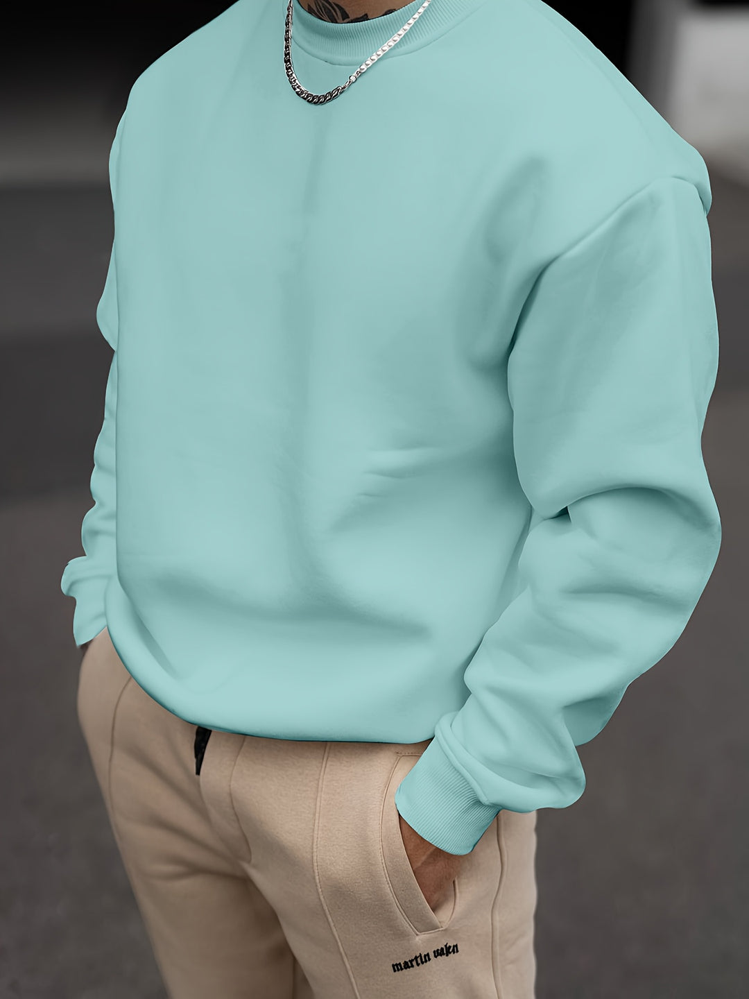 Herren Sweatshirt | Stilvoll & vielseitig | Einfarbig mit Rundhalsausschnitt | Frühling & Herbst