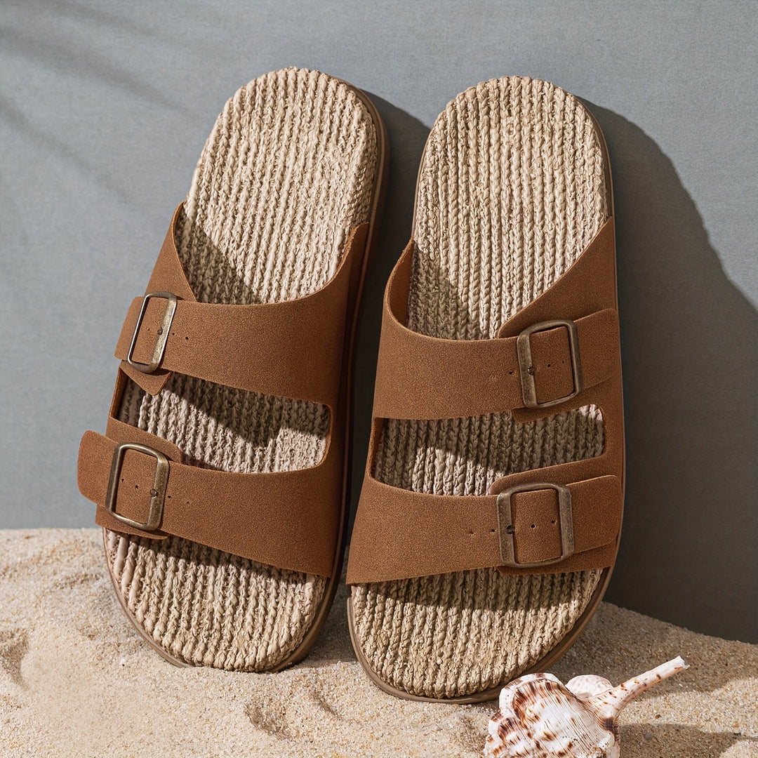 Herrensandalen | Offene Zehe & Schnalle | Atmungsaktiv & Rutschfest | EVA-Sohle für Strand & Wasser