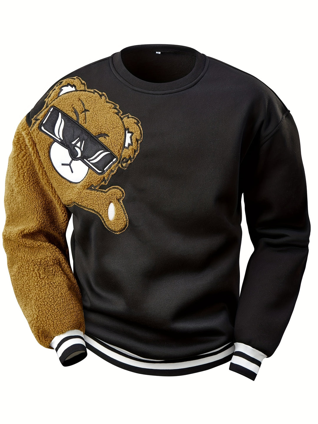 Herren Pullover | Teddybär Design | Lose Passform | Rundhalsausschnitt & lange Ärmel