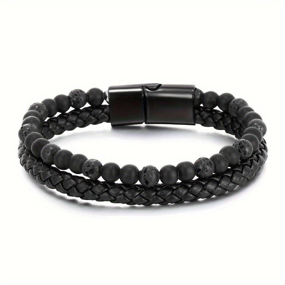 Herrenarmband | Doppellagiges Kunstleder | Modern & Stylisch