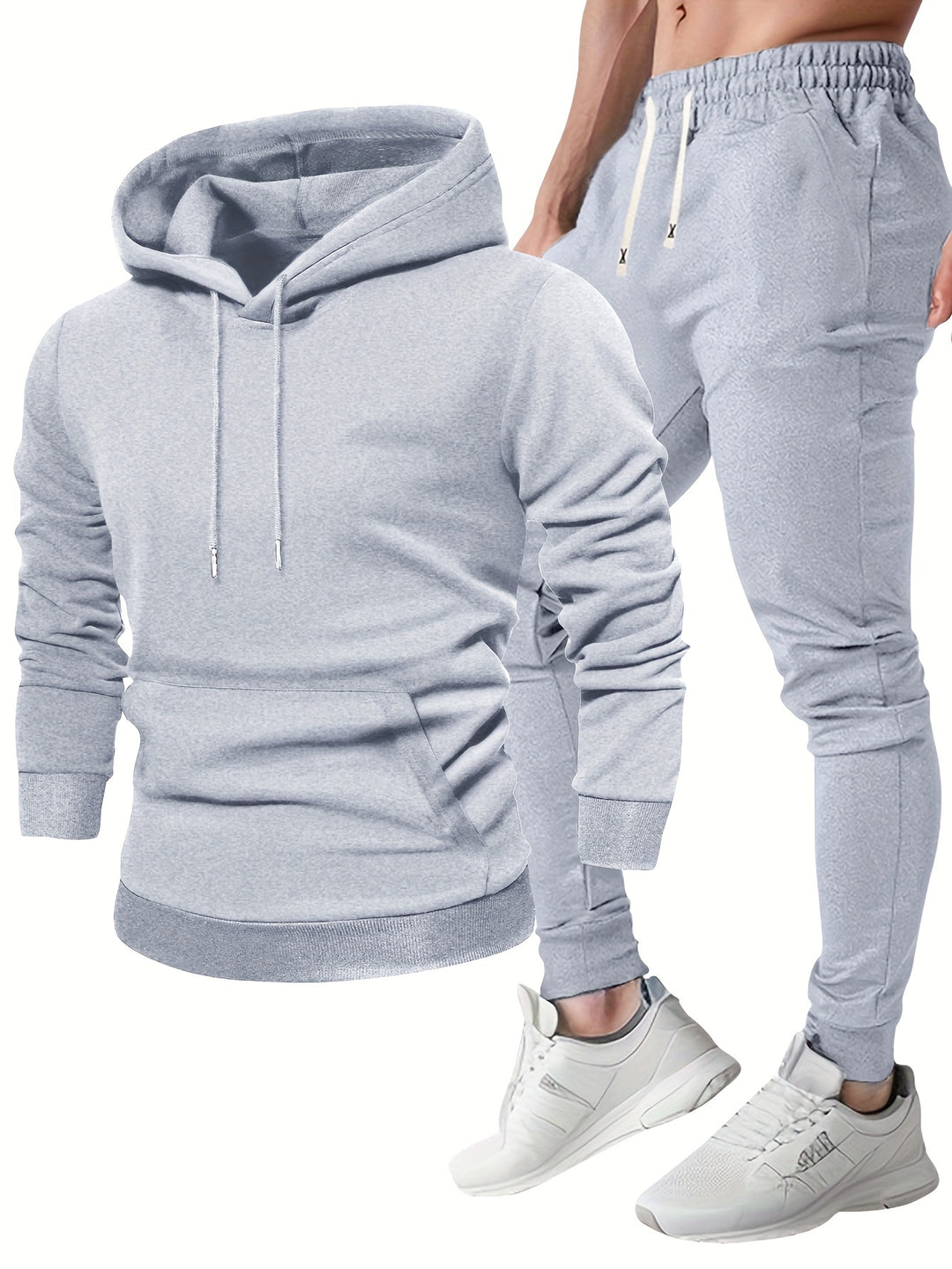 Herren-Sport-Set | Kapuzenpulli & Sweatpants | Bequem & atmungsaktiv | Frühling & Herbst