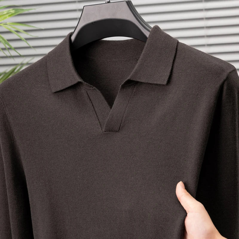 Hochwertiges, luxuriöses Herren-Poloshirt aus Wolle für vielseitige Eleganz und zeitlosen Stil | Beau