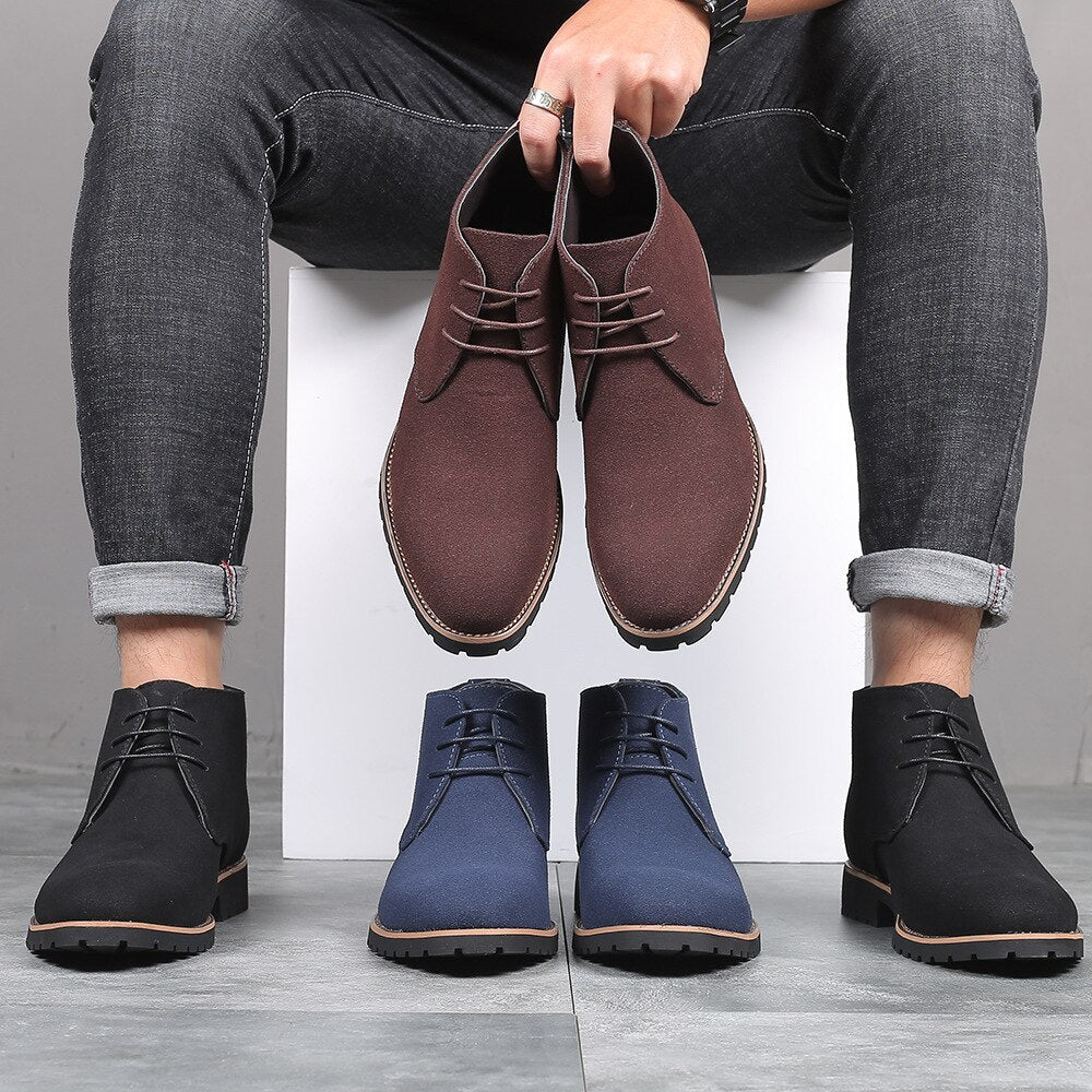 Herrenstiefel | Wildlederoptik | knöchelhoch & lässig raffiniert | rutschfeste Sohle