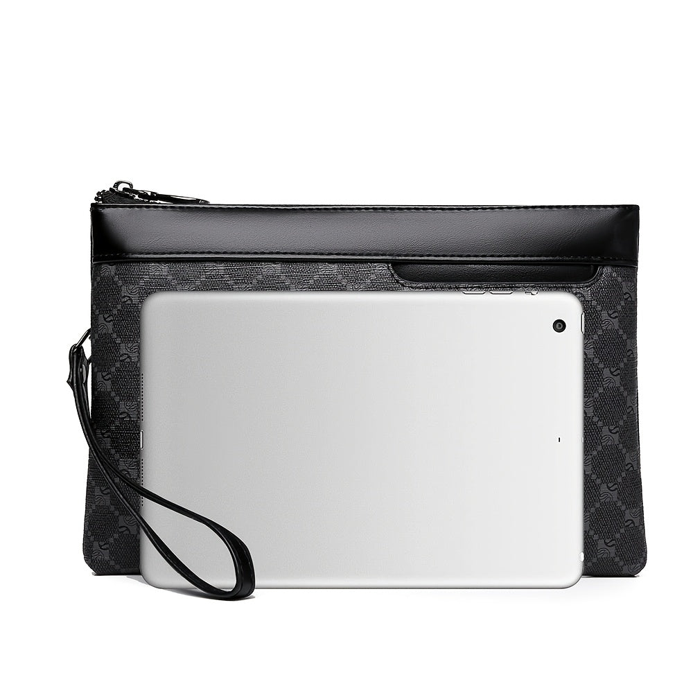 Herren Clutch | PU Leder | Kompakt & Modisch | Schwarze Handtasche
