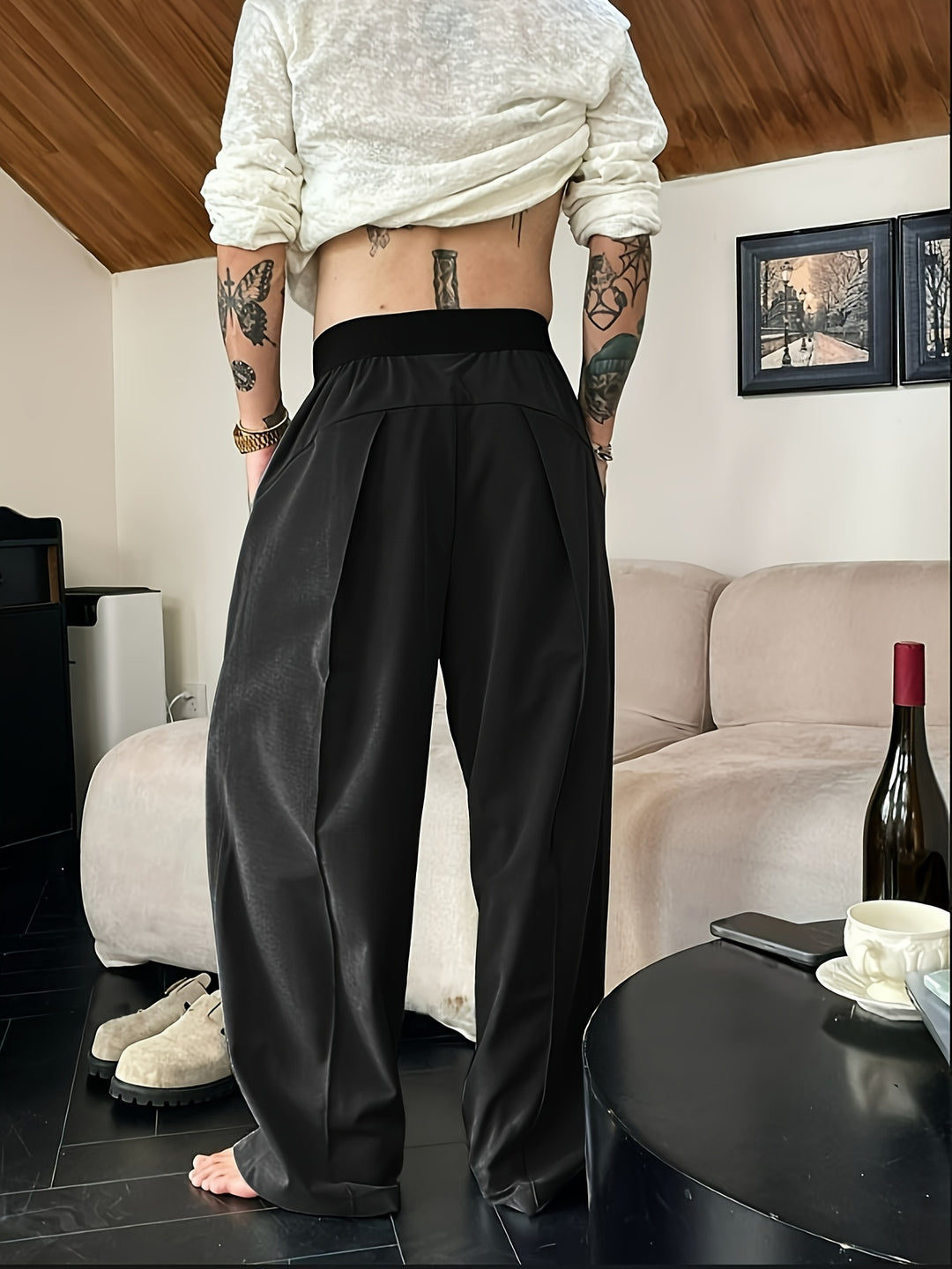Trendige und bequeme weite Hose für Herren mit lässiger Passform und stylischem Look | Fedde