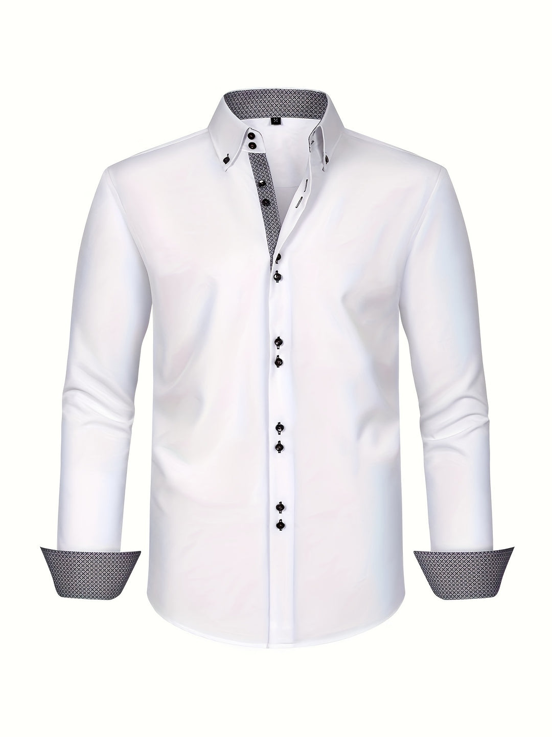 Herrenhemd | Double Row & Stretch | Hellblau & Kontrastmanschetten