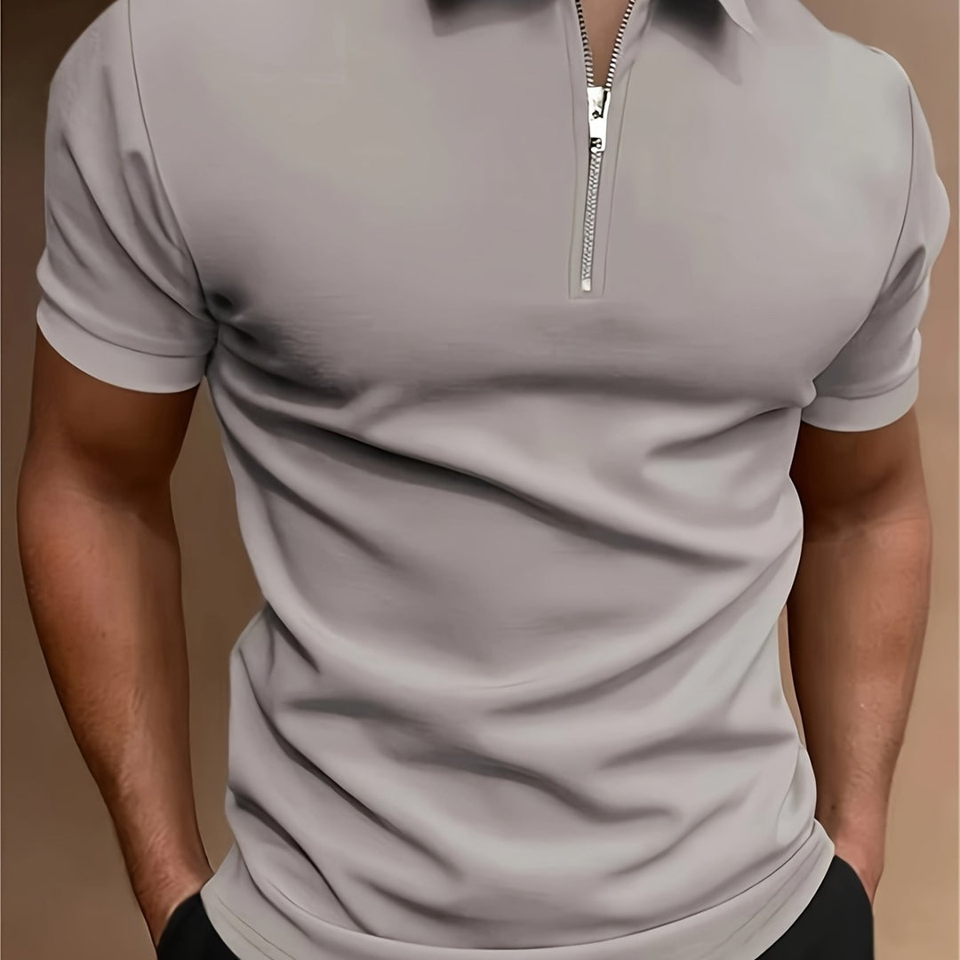 Herren-Golf-Shirt | Stretch & Reißverschluss | Lässig & Stylisch | Unifarben