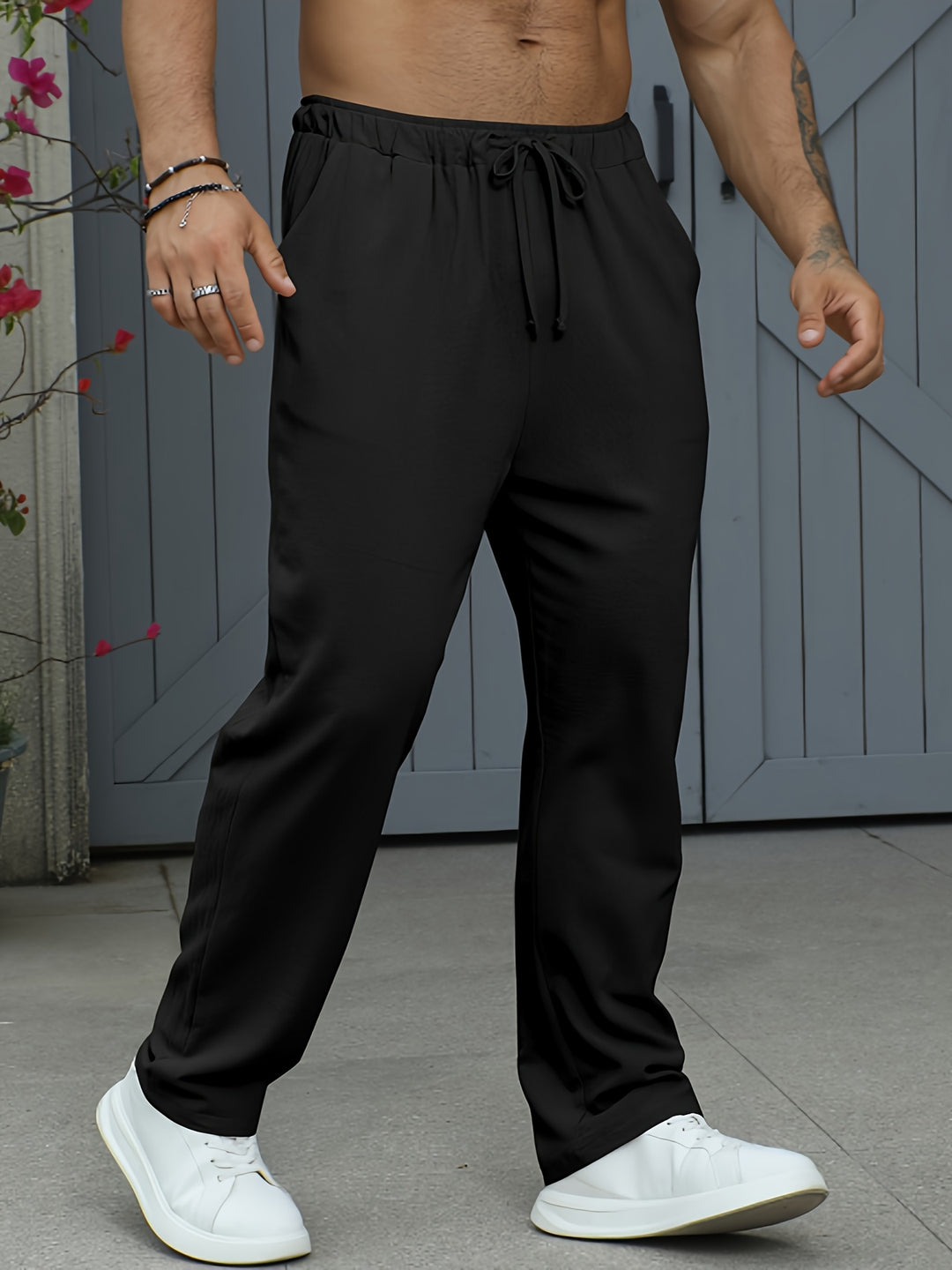 Herren-Sweatpants | Leichtes Leinen-Baumwollgewebe | Atmungsaktiv & Bequem