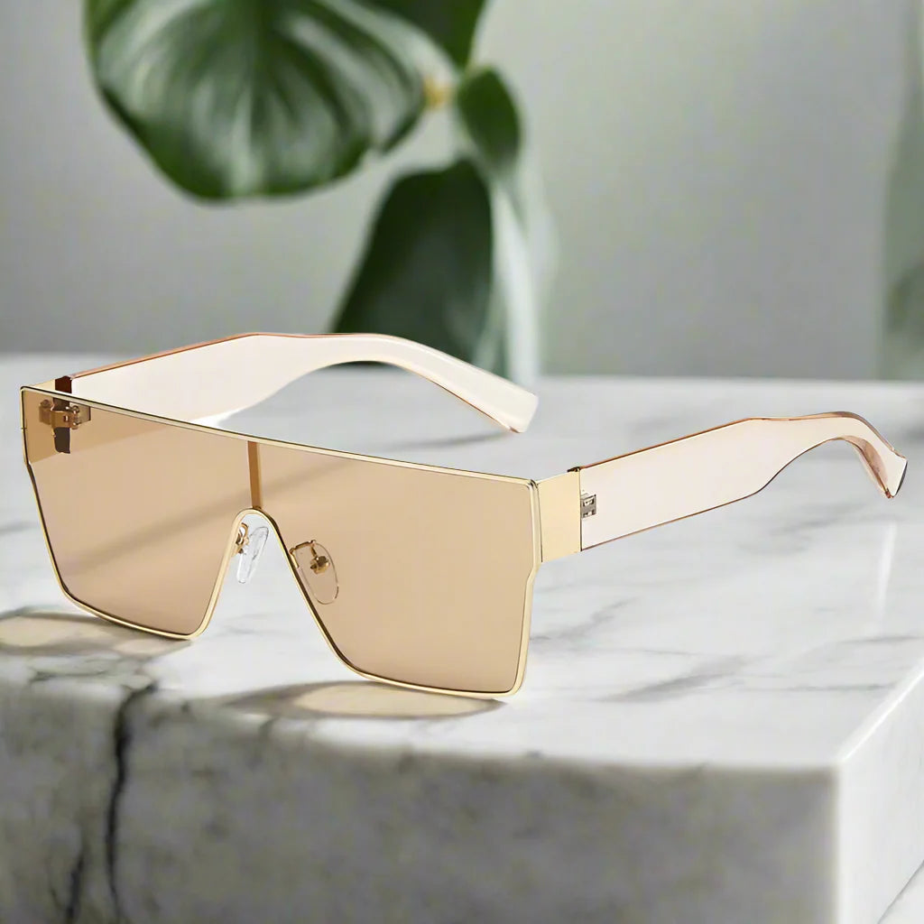 Herren-Sonnenbrille | Übergroßes Schild-Design | UV400 & Kratzfest | Leicht & Stabil