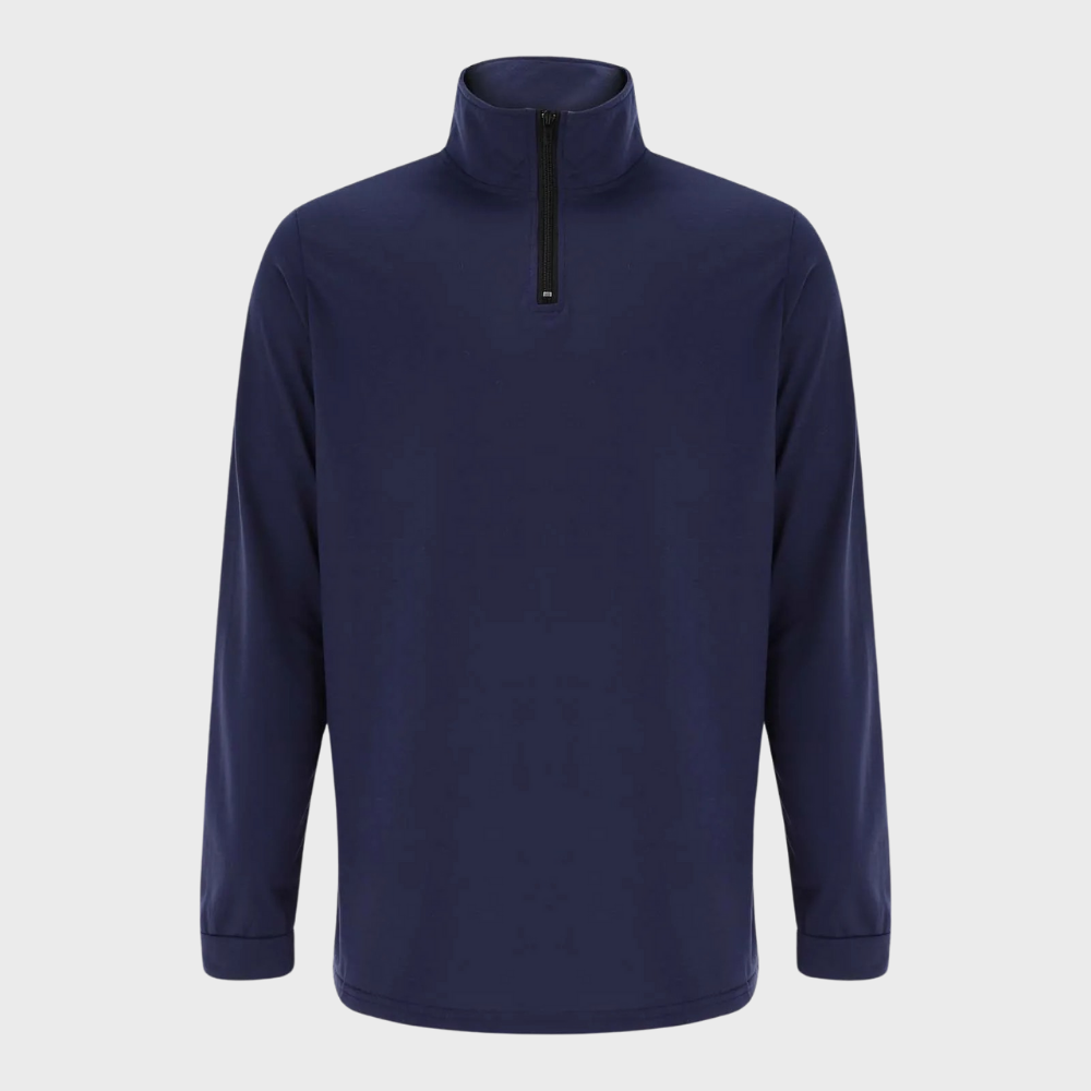 Schicker High-Collar-Pullover mit halbem Reißverschluss für Männer mit gemütlichem Komfort und modernem Stil | Jonathan