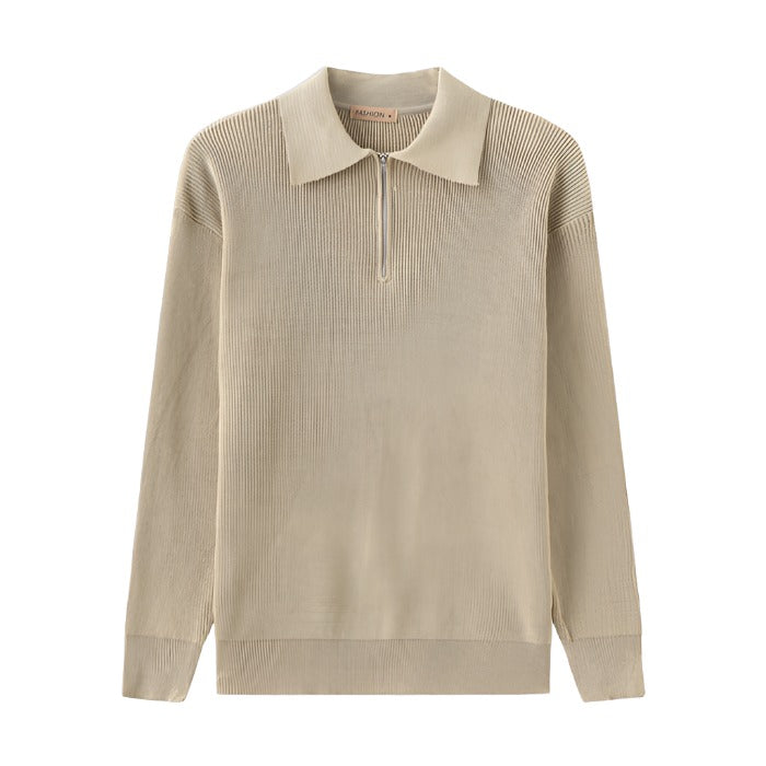 Eleganter Half-Zip-Winterpullover für Männer mit raffiniertem Stil und zeitloser Wärme | Ezra