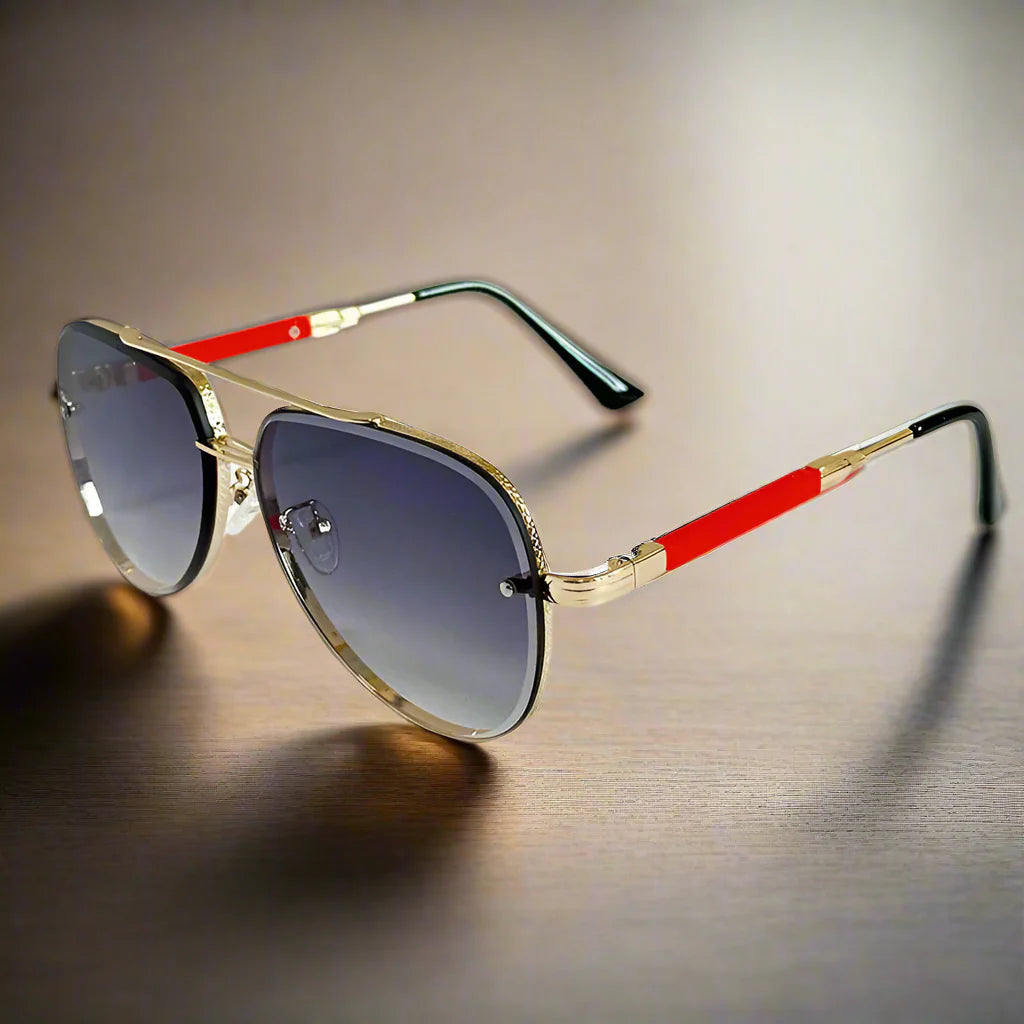 Herren-Sonnenbrille | Ovales Vintage-Design | Polarisierte Gläser & UV400 | Edelstahlrahmen
