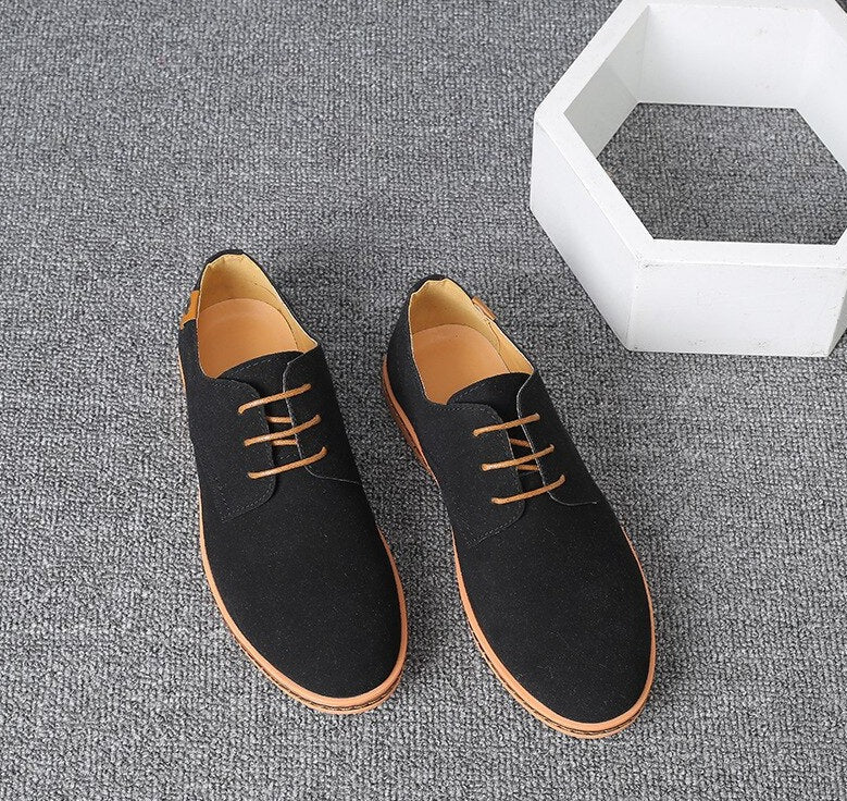 Herren-Oxford-Schuhe | Wildlederoptik | Stilvoll & bequem | Schnürung & griffige Sohle