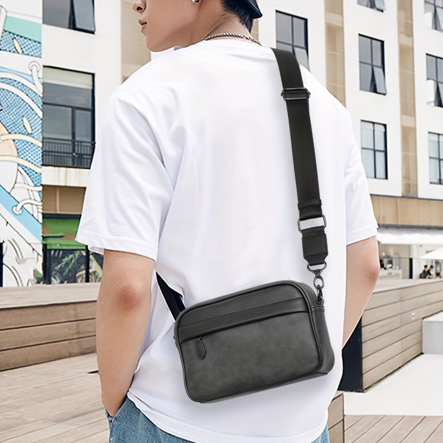 Herren Umhängetasche | Retro & Minimalistisches Design | Für den täglichen Gebrauch | Grau