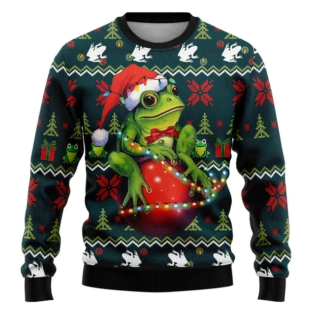 Festlicher Weihnachtspulli mit Eisbär und Lichterketten-Design | Morris