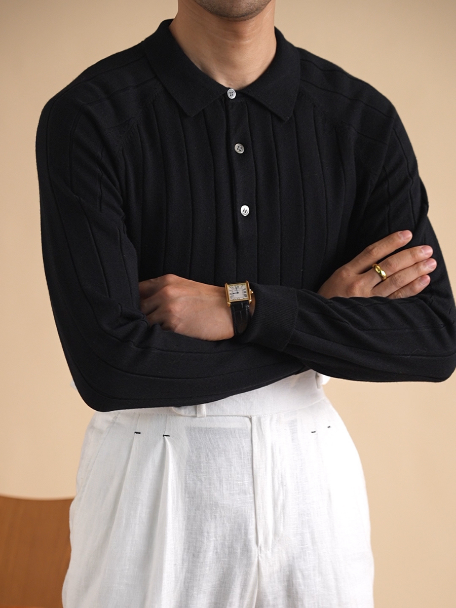 Anspruchsvolles Herren-Strickpolohemd mit zeitloser Eleganz und hohem Tragekomfort | Thomas