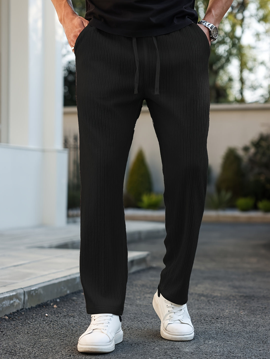 Herren Freizeithosen | Regular Fit & Atmungsaktiv | Kordelzug & Taschen | Gerades Bein