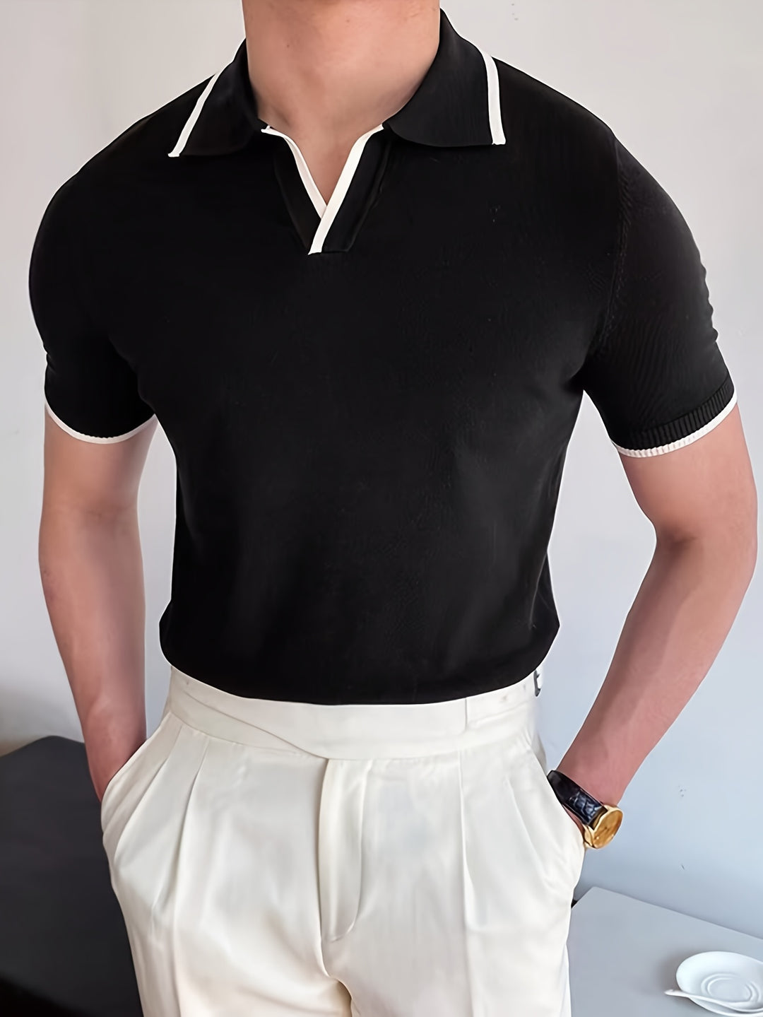 Elegantes und atmungsaktives Herren-Kurzarm-Poloshirt mit komfortablem Stretch | Valentine