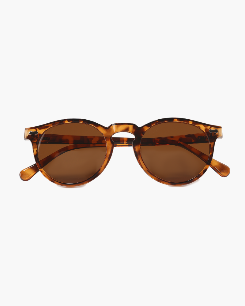 Herrensonnenbrille | Rundes Retro-Modell | Polarisiert & UV400 | Verspiegelte Gläser