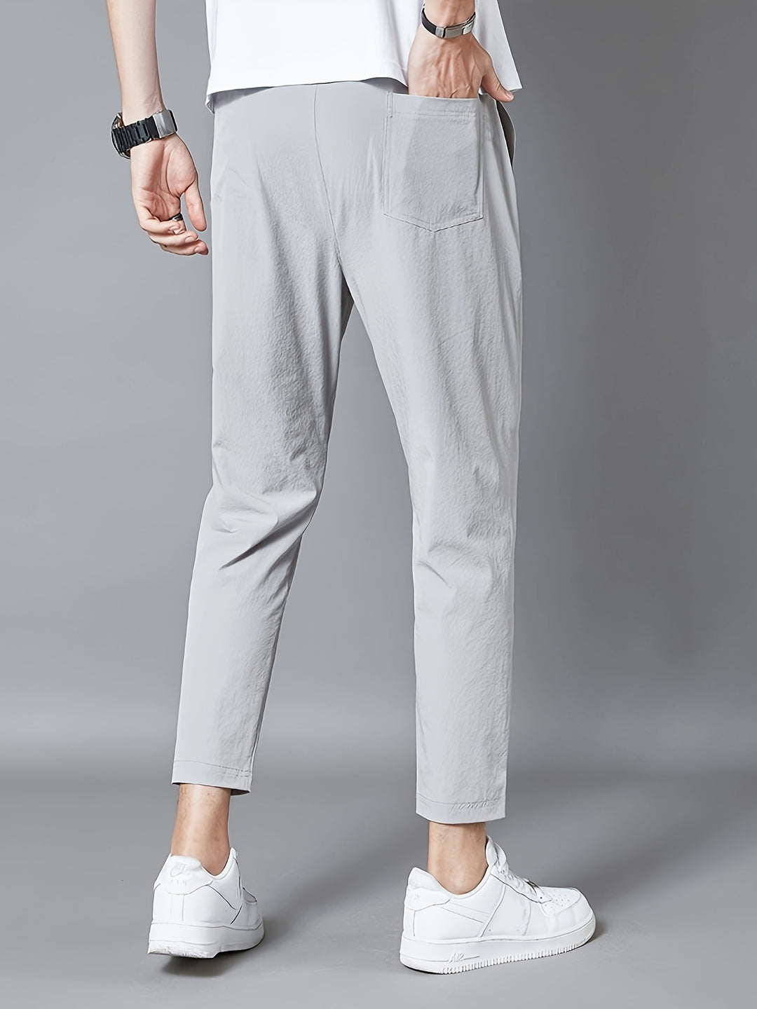Herrenhosen | Leichtes Polyester | Atmungsaktiv & Stretch | Kordelzug am Bund