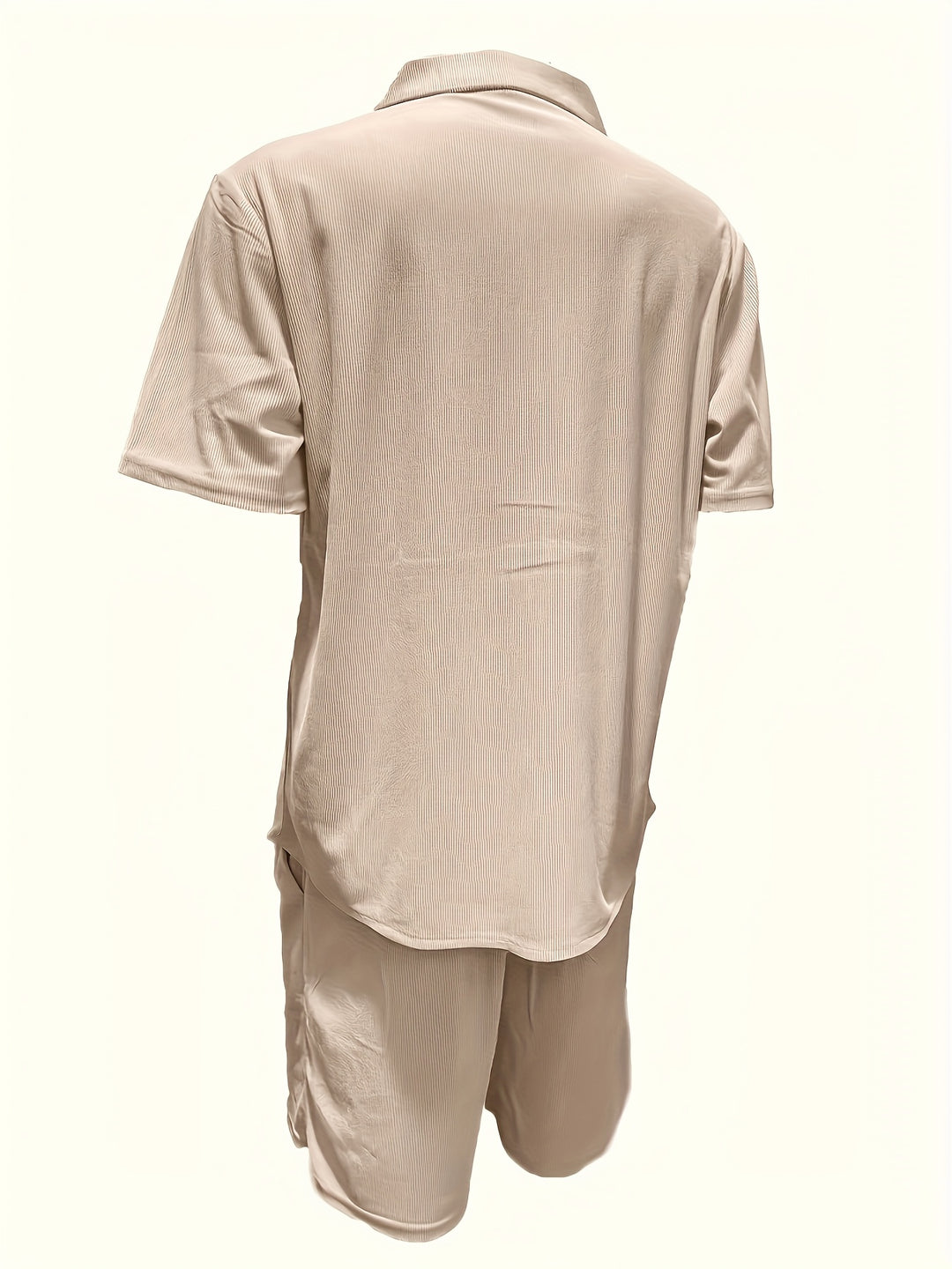 Herrenanzug-Set | Kurze Ärmel & Hose mit Kordelzug | Leicht & atmungsaktiv | Polyester