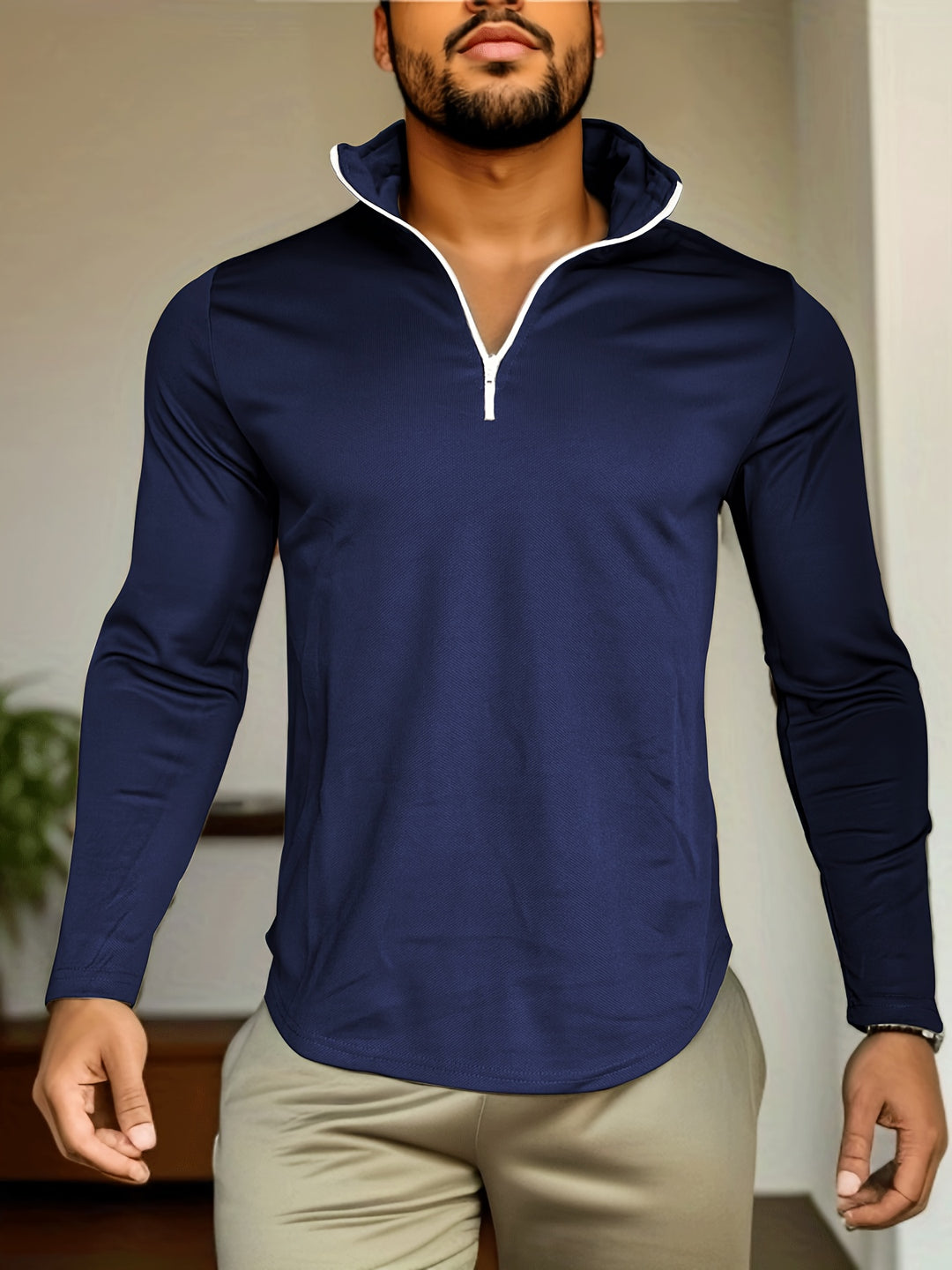 Herren 2-tlg. Outfits | Quarter Zip Pullover & Jogginghosen Set | Für Outdoor & Sport