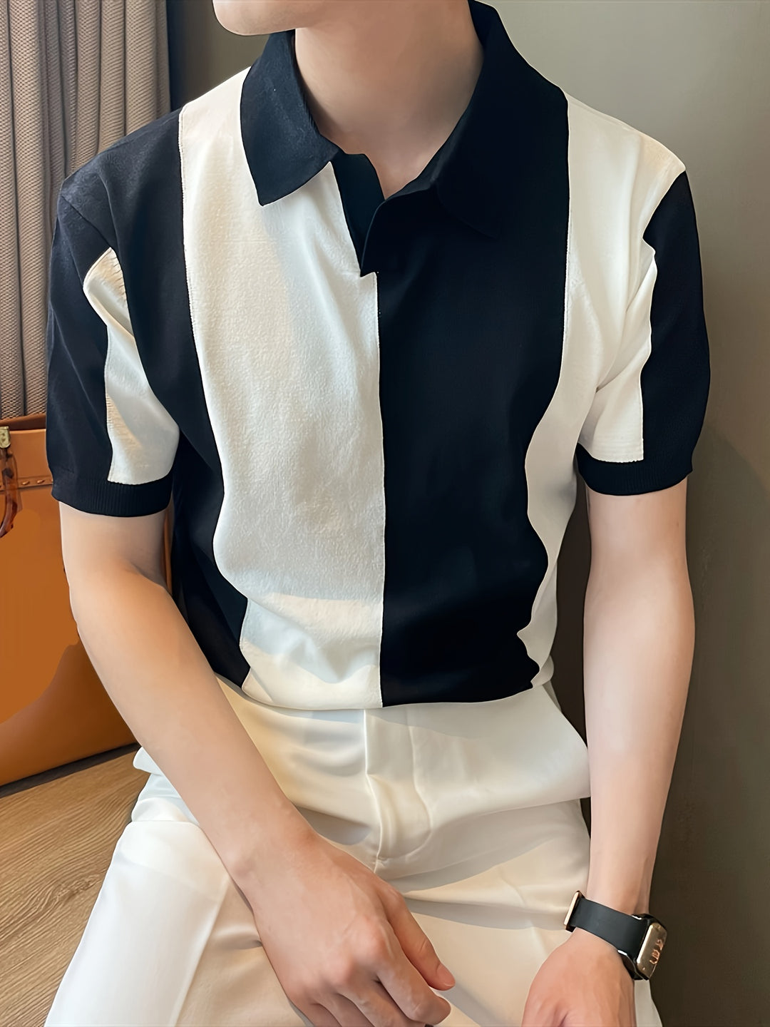 Stylisches Herren-Farbblock-Poloshirt mit atmungsaktivem Komfort und sportlicher Eleganz | Olivier