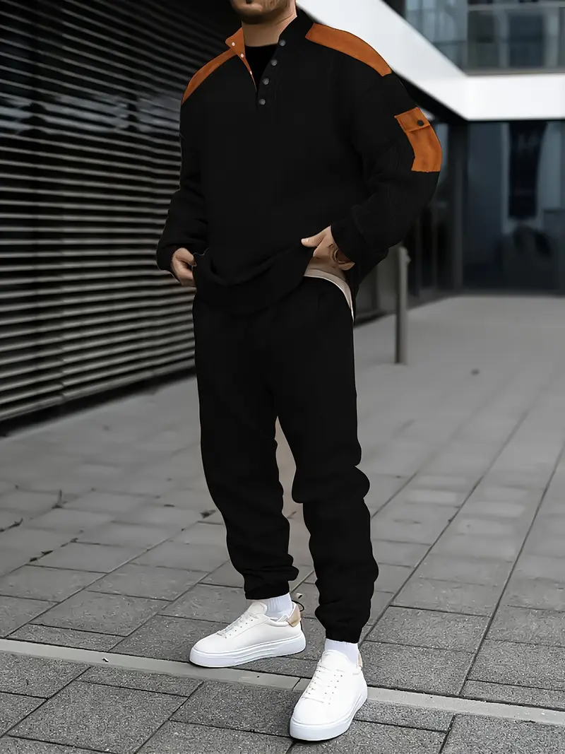 Herrenanzug | Trendy & Vielseitig | Colorblock Design & Atmungsaktiv | Sportliche Passform
