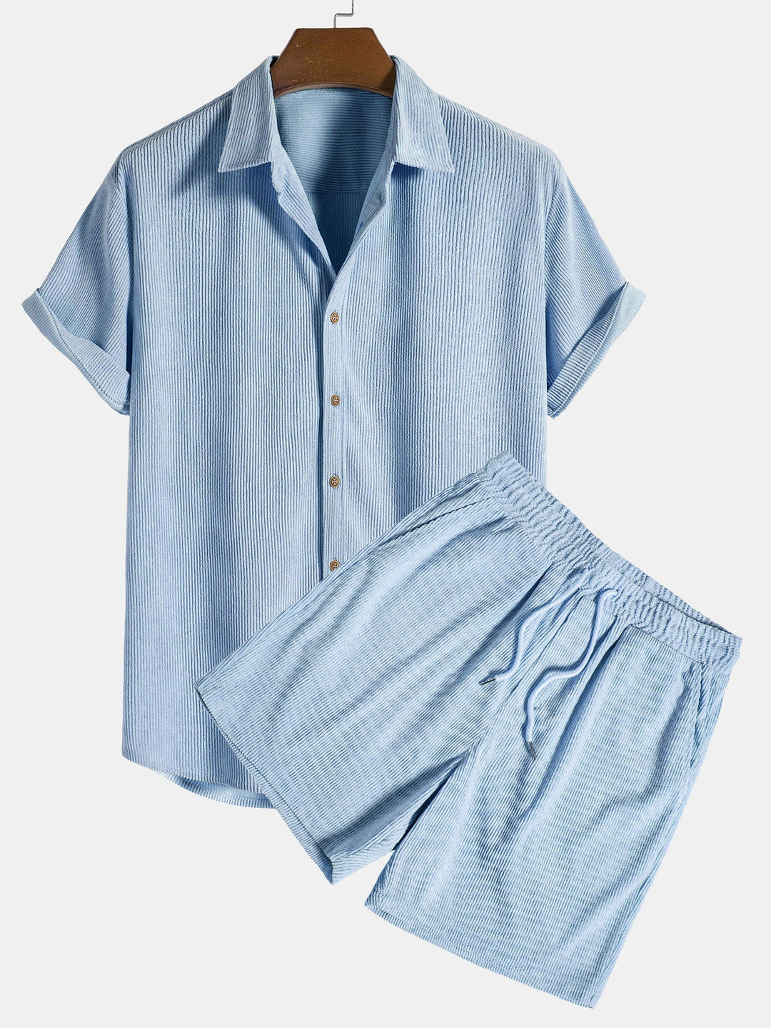 Herren-Sommer-Set | Kurzarm-Shirt & Shorts | Atmungsaktiv & leicht | Polyester