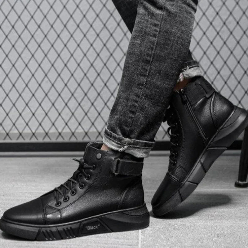 Schlanke Lederschuhe mit modischem Design und bequemer Passform für Männer | Kevin