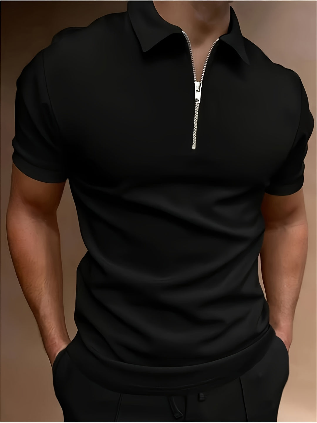 Herren-Golf-Shirt | Stretch & Reißverschluss | Lässig & Stylisch | Unifarben