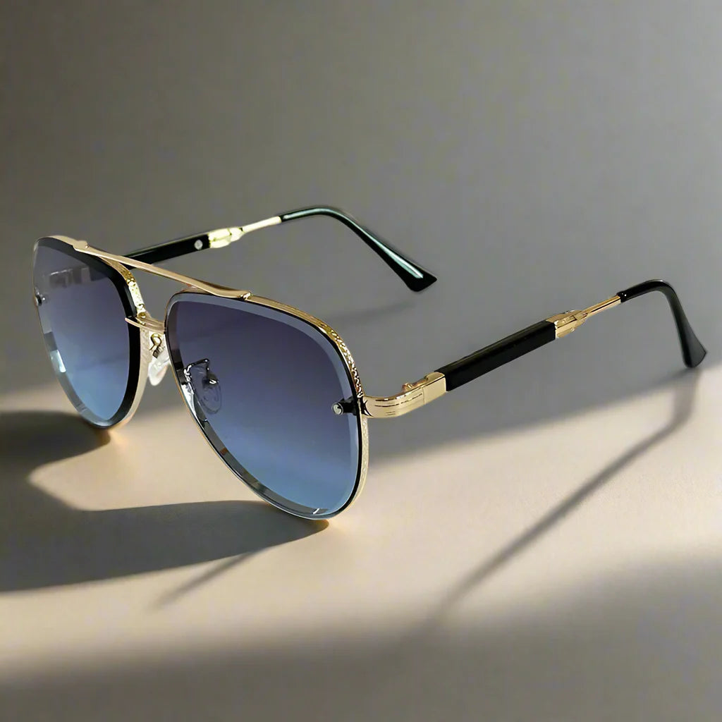 Herren-Sonnenbrille | Ovales Vintage-Design | Polarisierte Gläser & UV400 | Edelstahlrahmen