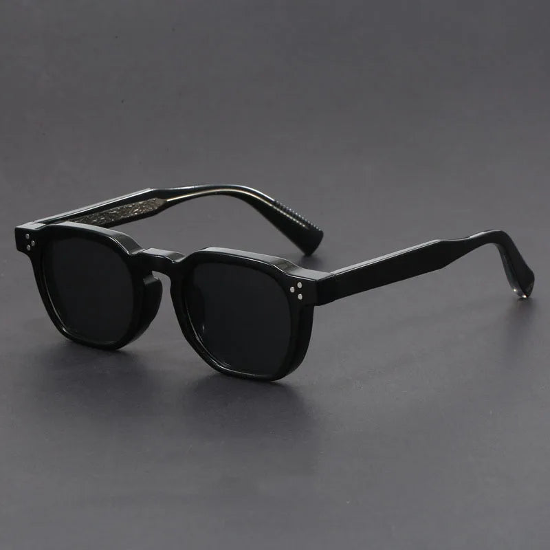 Herren-Sonnenbrille | Dicke rechteckige Form | Handgefertigtes Acetat | UV400 & verstärkte Scharniere