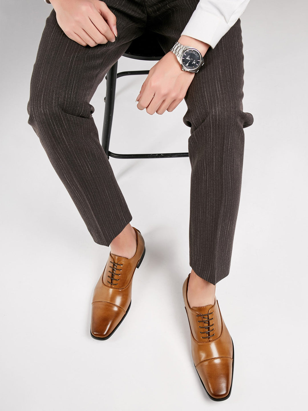 Herrenschnürschuhe | Echtes Leder | Polierte Oberfläche & Klassisches Design | Formell & Bequem