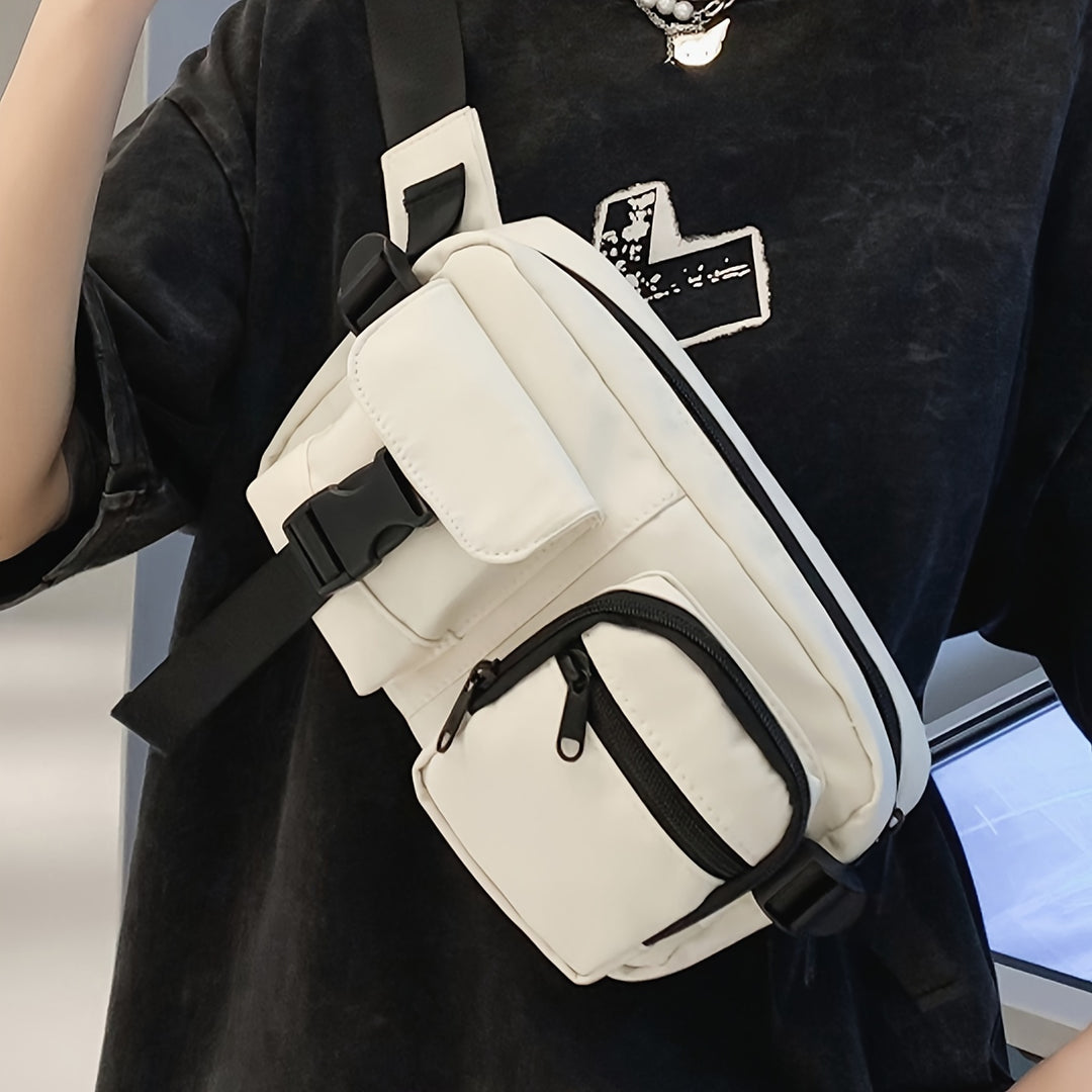 Herren-Brusttasche | Wasserdicht & große Kapazität | Für Outdoor & Reisen | Verstellbarer Riemen | Nylon