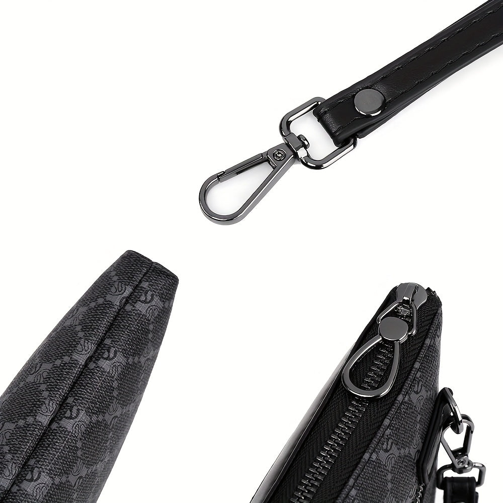 Herren Clutch | PU Leder | Kompakt & Modisch | Schwarze Handtasche